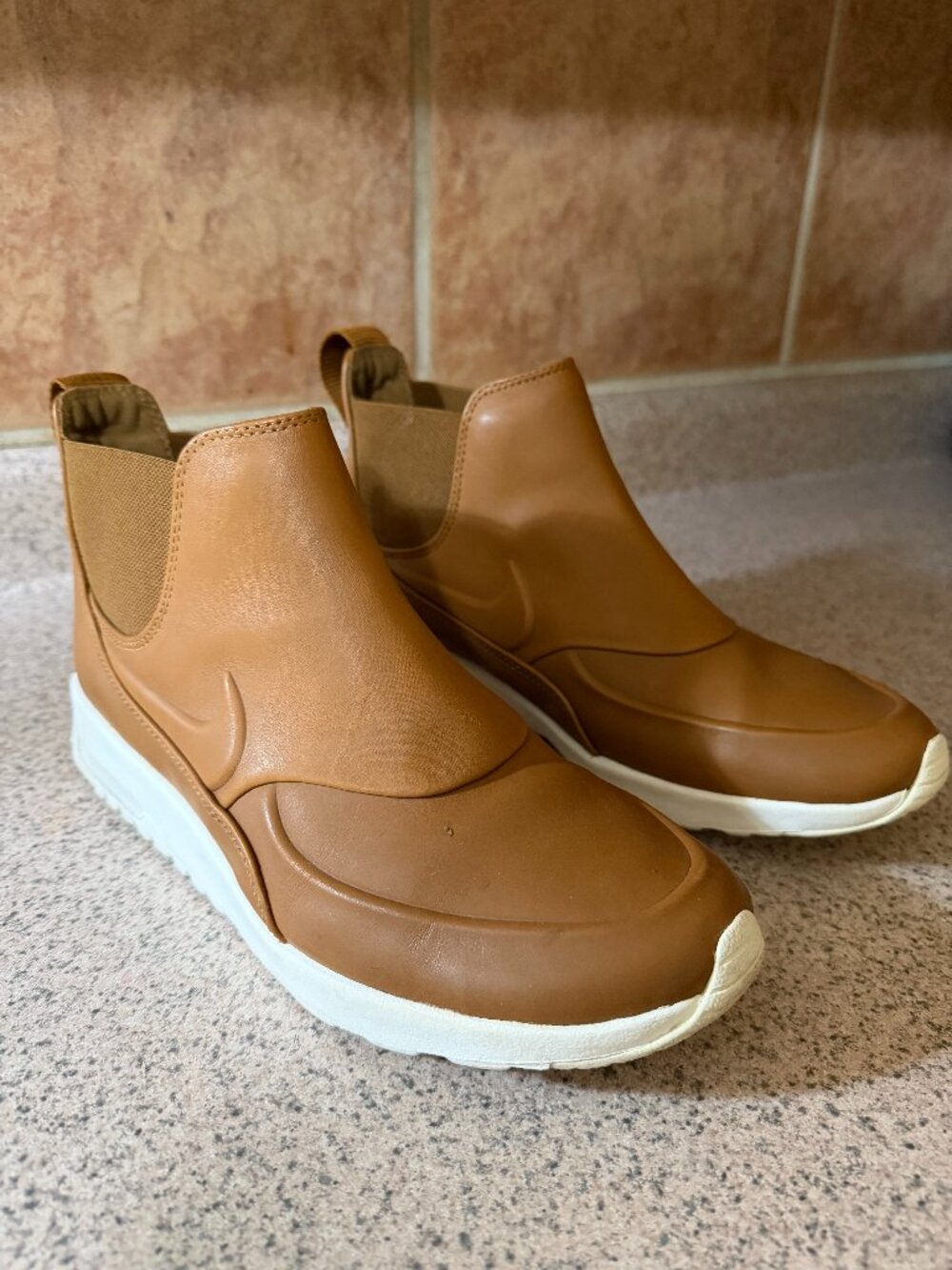 Nike Women’s Tan Nike Air Max TheaSlip-On Sneaker Boots - Size 10